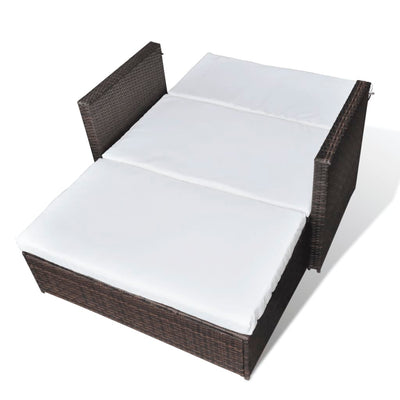 vidaXL 2 Piece Garden Lounge Set with Cushions Poly Rattan Black