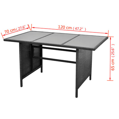 vidaXL 4 Piece Garden Lounge Set with Cushions Poly Rattan Black