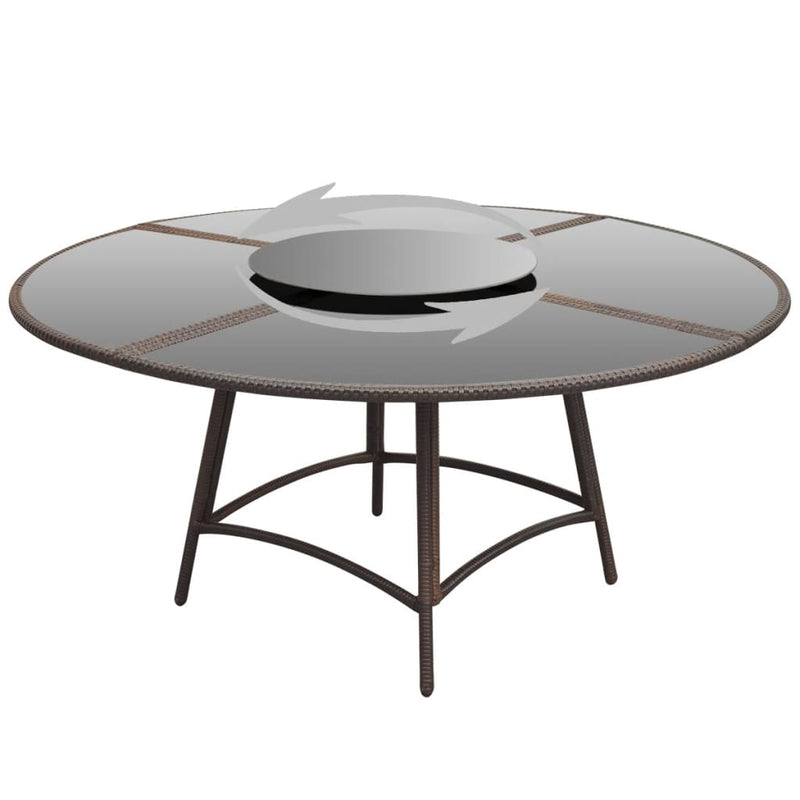 vidaXL 7 Piece Outdoor Dining Set with Cushions Poly Rattan Black