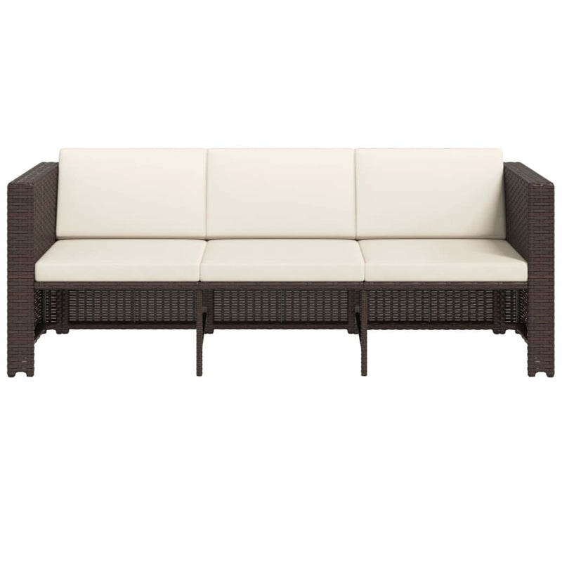 vidaXL 4 Piece Garden Lounge Set with Cushions Poly Rattan Black