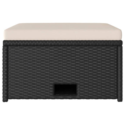 vidaXL 4 Piece Garden Lounge Set with Cushions Poly Rattan Black