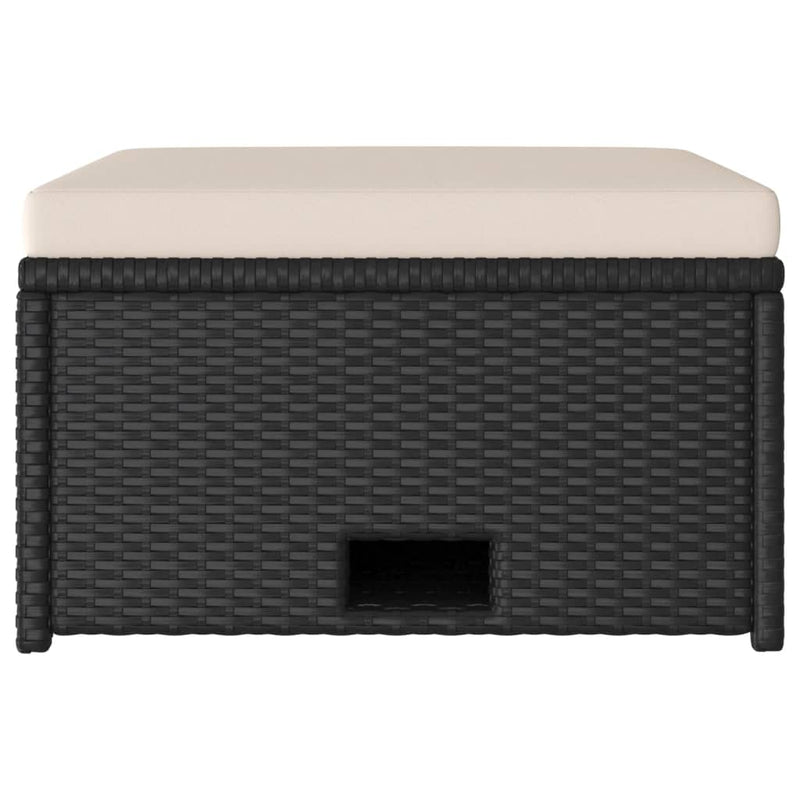 vidaXL 4 Piece Garden Lounge Set with Cushions Poly Rattan Black