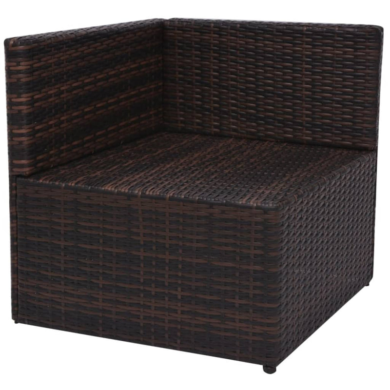 vidaXL 5 Piece Garden Lounge Set with Cushions Poly Rattan Brown