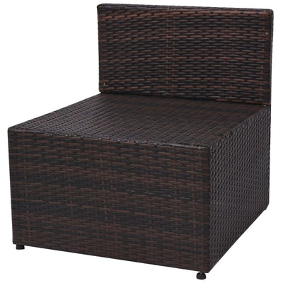 vidaXL 5 Piece Garden Lounge Set with Cushions Poly Rattan Brown