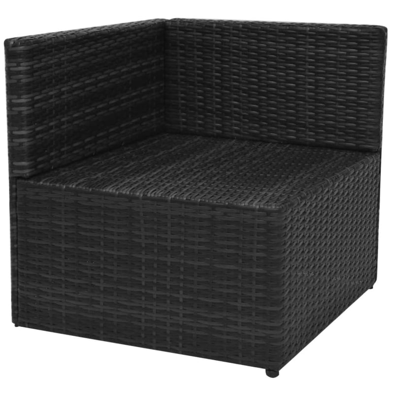 vidaXL 5 Piece Garden Lounge Set with Cushions Poly Rattan Black