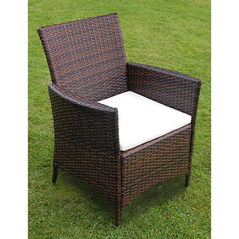 vidaXL 7 Piece Outdoor Dining Set with Cushions Poly Rattan Black