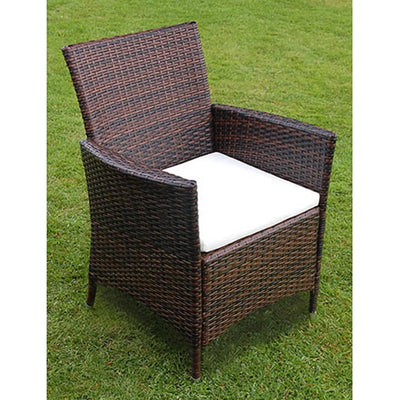 vidaXL 5 Piece Outdoor Dining Set with Cushions Poly Rattan Black