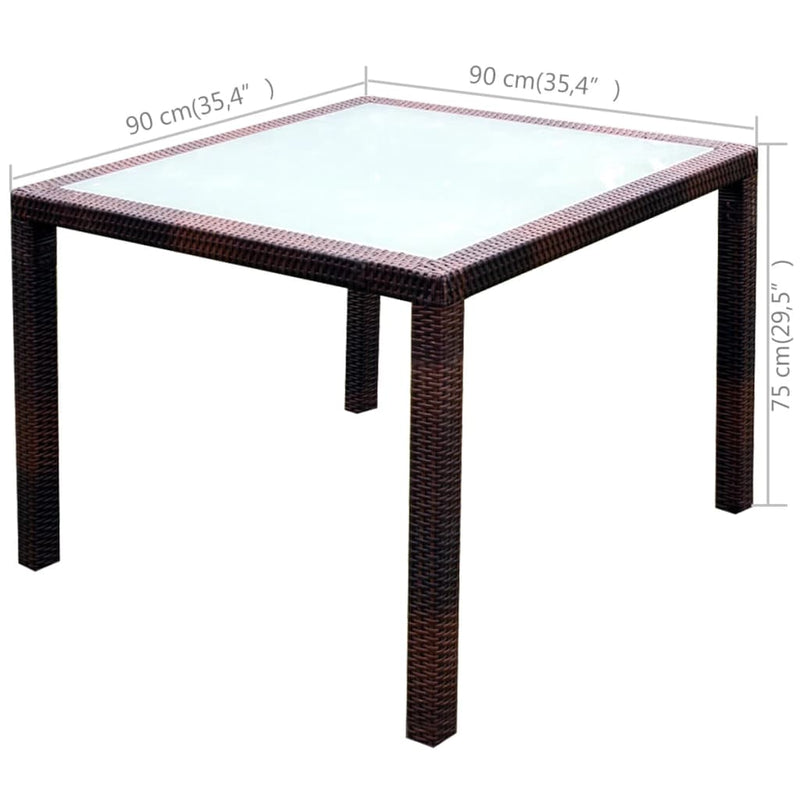 vidaXL 5 Piece Outdoor Dining Set with Cushions Poly Rattan Black