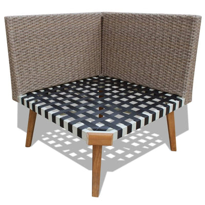 vidaXL 4 Piece Garden Lounge Set with Cushions Poly Rattan Grey