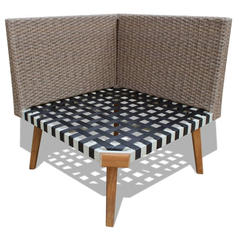 vidaXL 4 Piece Garden Lounge Set with Cushions Poly Rattan Grey