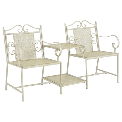 vidaXL 2 Seater Garden Bench 161 cm Steel Grey