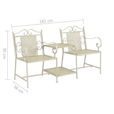 vidaXL 2 Seater Garden Bench 161 cm Steel Grey