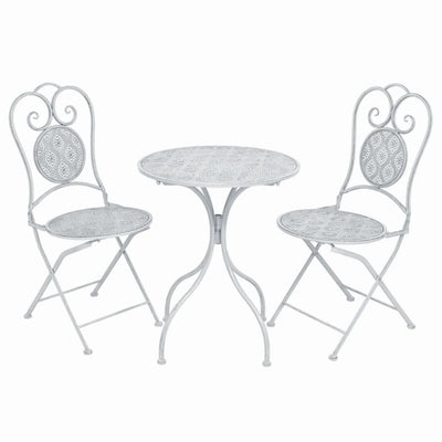 vidaXL 3 Piece Bistro Set Steel Grey