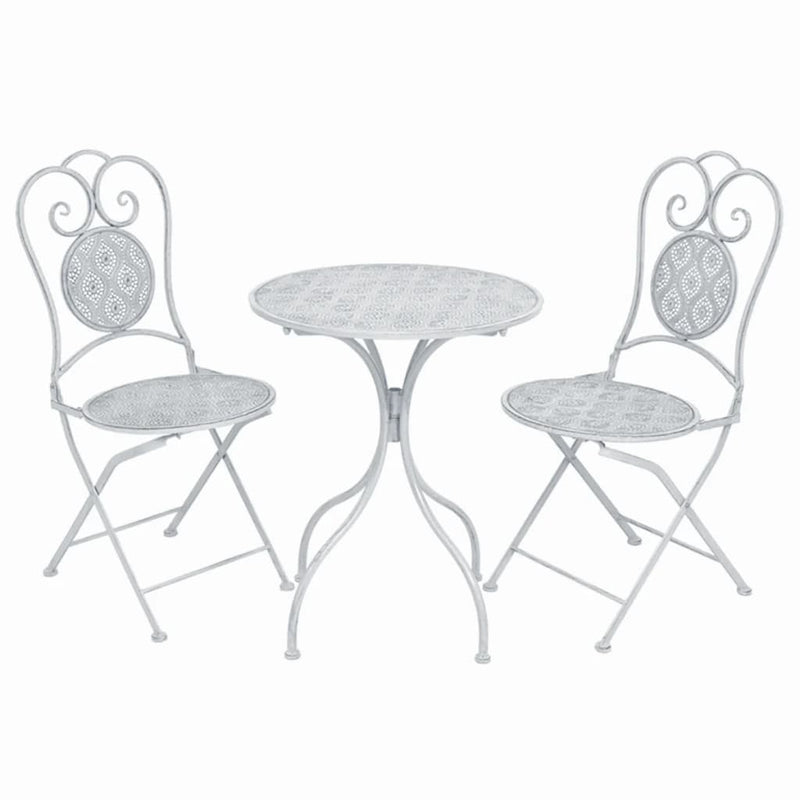 vidaXL 3 Piece Bistro Set Steel Grey