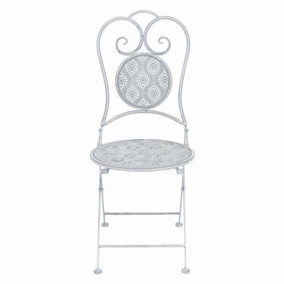 vidaXL 3 Piece Bistro Set Steel Grey