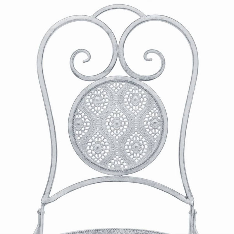 vidaXL 3 Piece Bistro Set Steel Grey