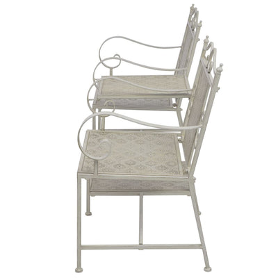 vidaXL 2 Seater Garden Bench 161 cm Steel Grey