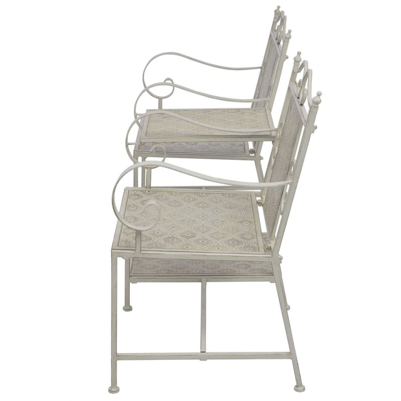 vidaXL 2 Seater Garden Bench 161 cm Steel Grey