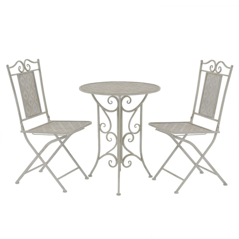 vidaXL 3 Piece Bistro Set Steel Grey