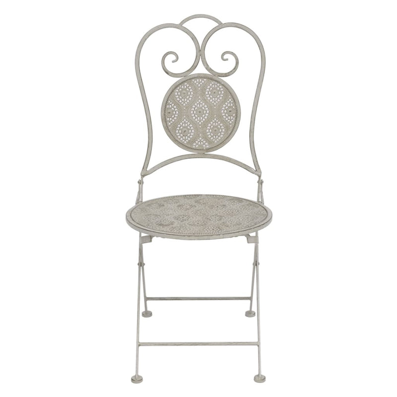 vidaXL 3 Piece Bistro Set Steel Grey