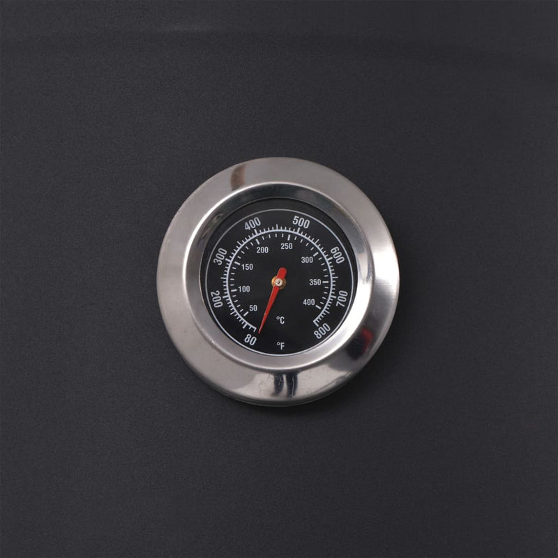 vidaXL BBQ Charcoal Smoker with Bottom Shelf Black Heavy XXL