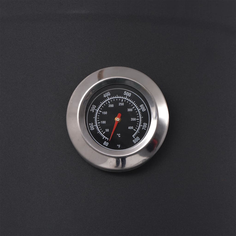 vidaXL BBQ Charcoal Smoker with Bottom Shelf Black Heavy XXXL