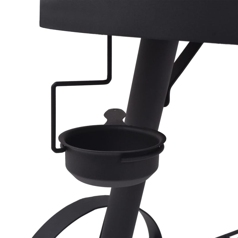 vidaXL BBQ Charcoal Smoker with Bottom Shelf Black Heavy XXXL