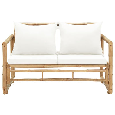 vidaXL 2 Seater Garden Sofa with Cushions Bamboo