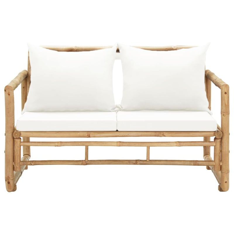 vidaXL 2 Seater Garden Sofa with Cushions Bamboo