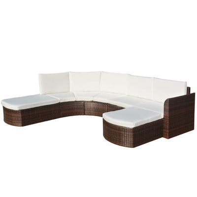 vidaXL 4 Piece Garden Lounge Set with Cushions Poly Rattan Black