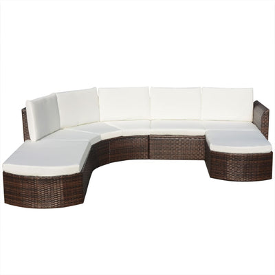 vidaXL 4 Piece Garden Lounge Set with Cushions Poly Rattan Black