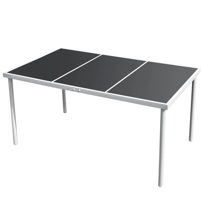 vidaXL 7 Piece Outdoor Dining Set Steel Black