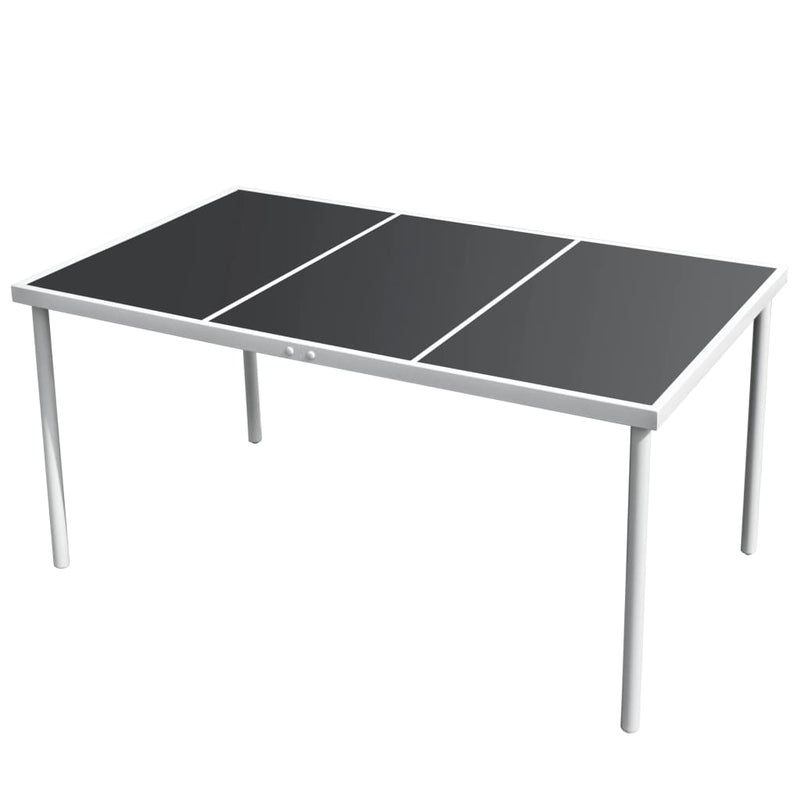 vidaXL 7 Piece Outdoor Dining Set Steel Black