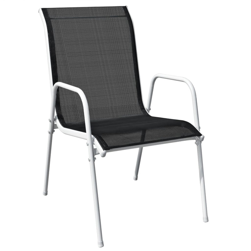 vidaXL 7 Piece Outdoor Dining Set Steel Black