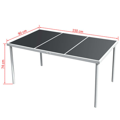 vidaXL 7 Piece Outdoor Dining Set Steel Black