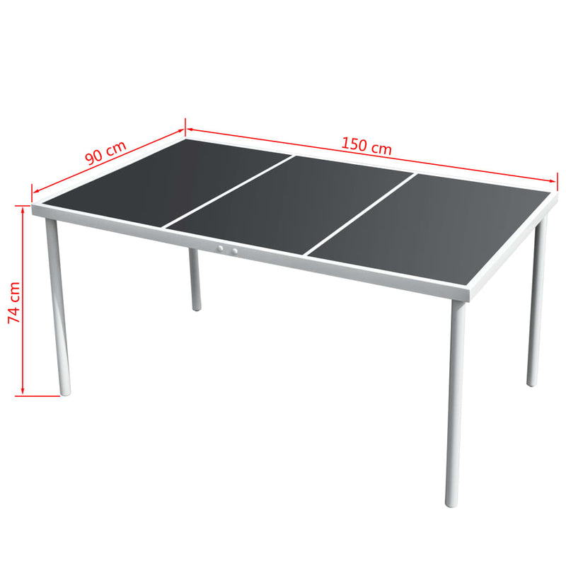 vidaXL 7 Piece Outdoor Dining Set Steel Black