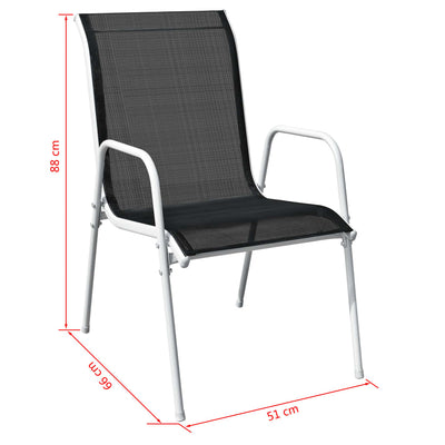 vidaXL 7 Piece Outdoor Dining Set Steel Black
