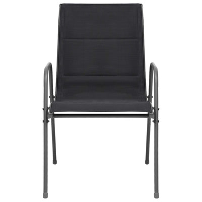 vidaXL Stackable Garden Chairs 6 pcs Steel and Textilene Black