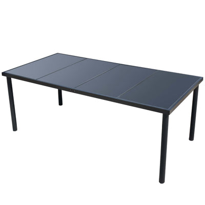 vidaXL 9 Piece Outdoor Dining Set Steel Black