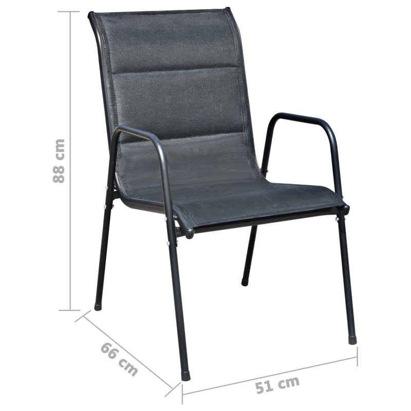 vidaXL 9 Piece Outdoor Dining Set Steel Black