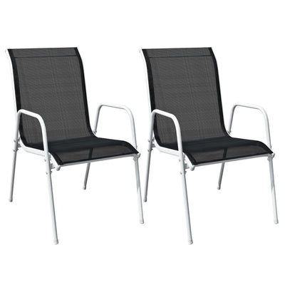vidaXL 3 Piece Bistro Set Steel Black