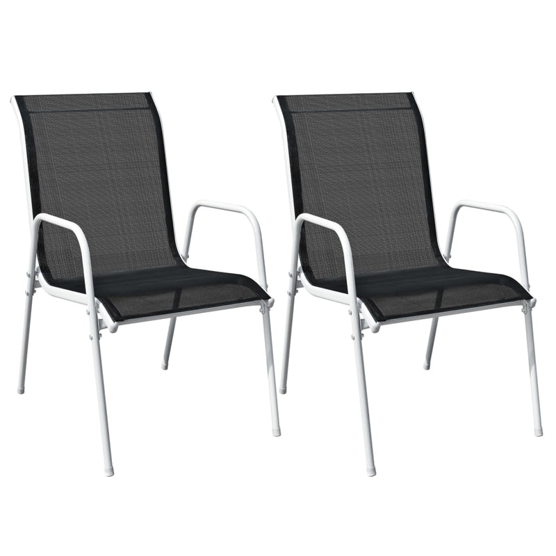 vidaXL 3 Piece Bistro Set Steel Black
