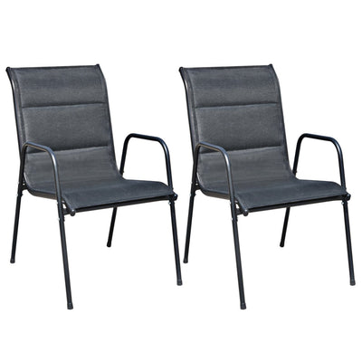 vidaXL 3 Piece Bistro Set Steel Black