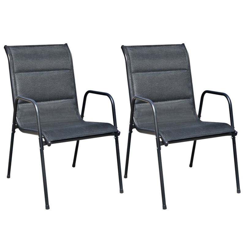 vidaXL 3 Piece Bistro Set Steel Black