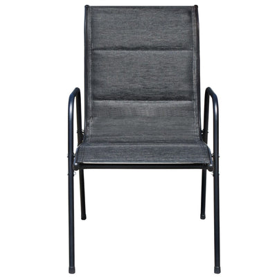 vidaXL 3 Piece Bistro Set Steel Black