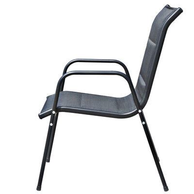 vidaXL 3 Piece Bistro Set Steel Black