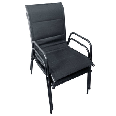 vidaXL 3 Piece Bistro Set Steel Black