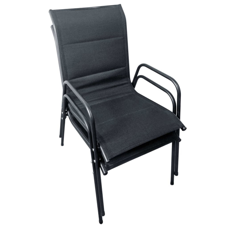 vidaXL 3 Piece Bistro Set Steel Black