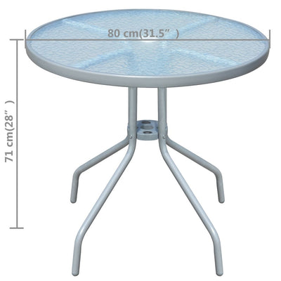 vidaXL Bistro Table Grey 80x71 cm Steel