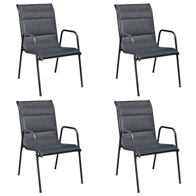 vidaXL 5 Piece Outdoor Dining Set Steel Black